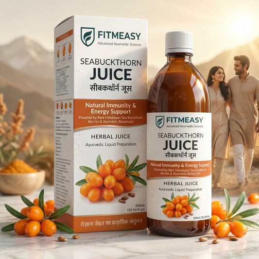 Fitmeasy Seabuckthorn Juice – Ayurvedic Daily Wellness Drink for Immunity, Energy & Skin Glow | Antioxidant-Rich Natural Health Support | Cold-Pressed Himalayan Sourced