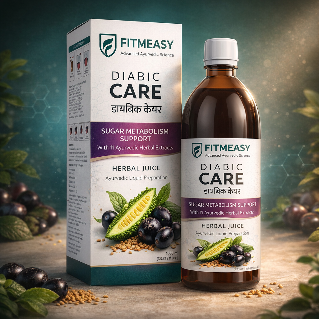 Fitmeasy Diabic Care Juice Ayurvedic Wellness Drink | Blood Sugar Support | Karela Jamun Neem Giloy Amla | Daily Health & Metabolism Support | Herbal Formula