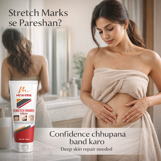 Metaverse Stretch Marks Cream for Women & Men – Skin Repair, Hydration & Smoothing Formula for Pregnancy & Weight Loss Marks