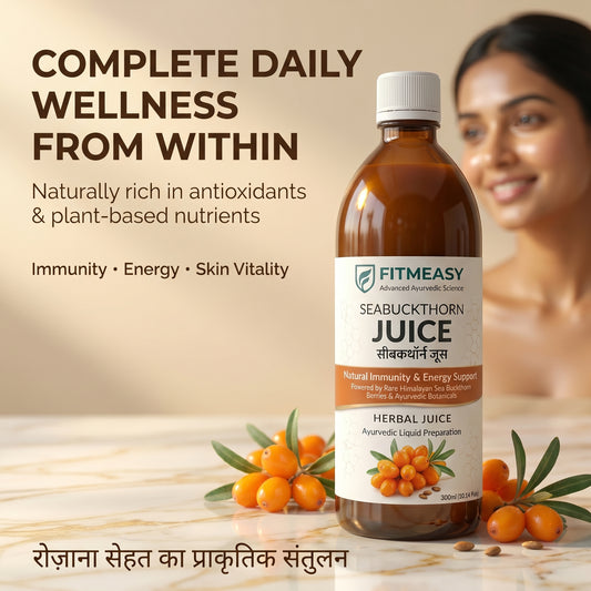 Fitmeasy Seabuckthorn Juice – Ayurvedic Daily Wellness Drink for Immunity, Energy & Skin Glow | Antioxidant-Rich Natural Health Support | Cold-Pressed Himalayan Sourced