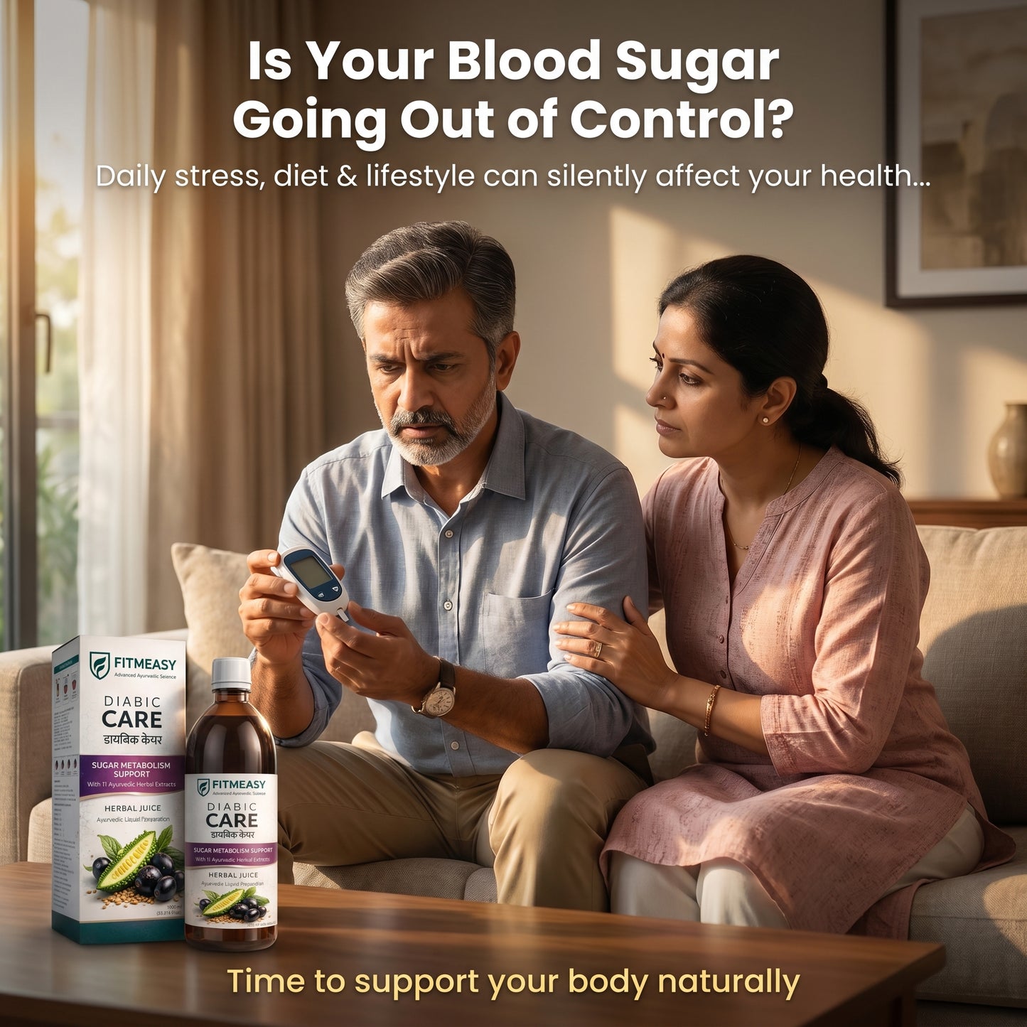Fitmeasy Diabic Care Juice Ayurvedic Wellness Drink | Blood Sugar Support | Karela Jamun Neem Giloy Amla | Daily Health & Metabolism Support | Herbal Formula
